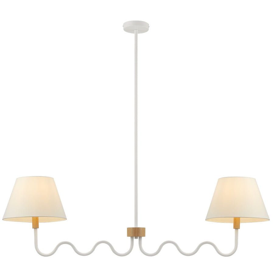 Saffron Squiggle 2-Arm Pendant Light in Natural White
