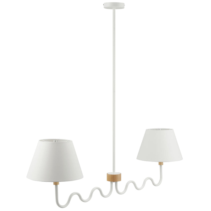 Saffron Squiggle 2-Arm Pendant Light in Natural White