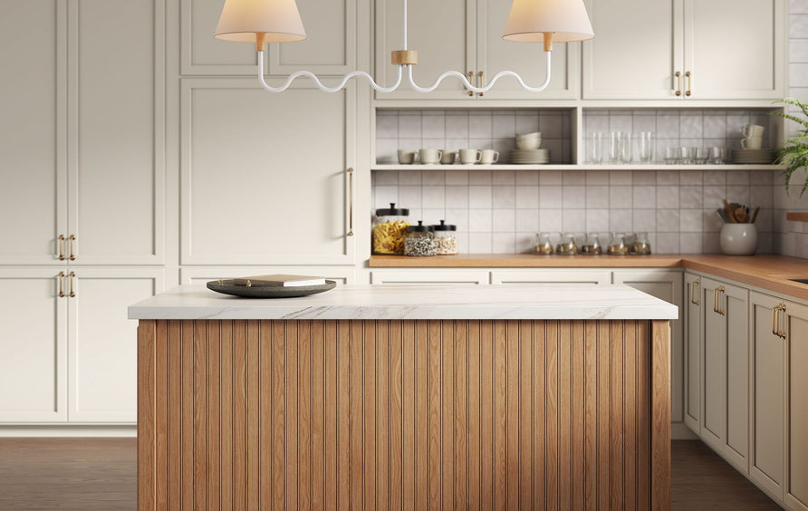 Saffron Squiggle 2-Arm Pendant Light in Natural White