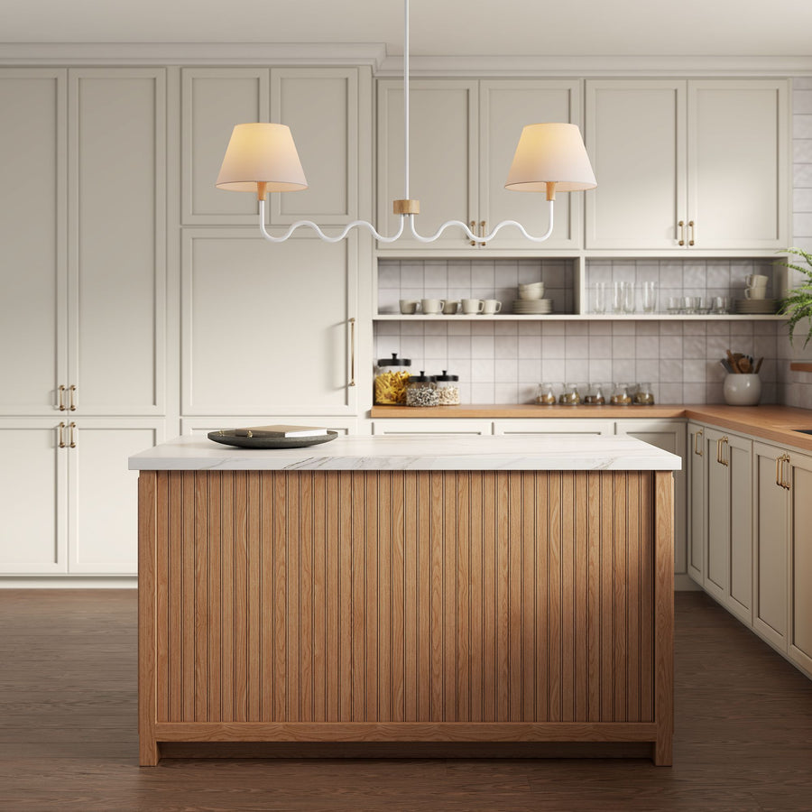 Saffron Squiggle 2-Arm Pendant Light in Natural White