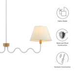 Saffron Squiggle 2-Arm Pendant Light in Natural White