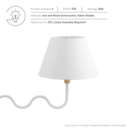 Sunlit Squiggle 2-Arm Pendant Light by Furniture for America