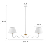 Saffron Squiggle 2-Arm Pendant Light in Natural White
