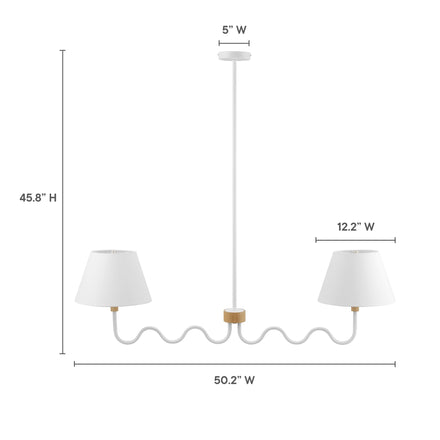 Sunlit Squiggle 2-Arm Pendant Light in Natural White