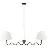 Saffron Squiggle 2-Arm Pendant Light in Walnut Black