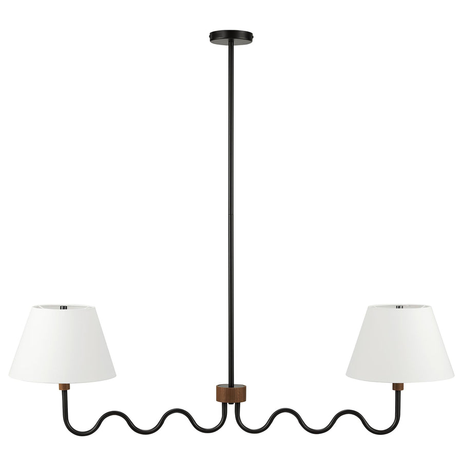 Saffron Squiggle 2-Arm Pendant Light in Walnut Black