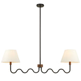 Saffron Squiggle 2-Arm Pendant Light in Walnut Black