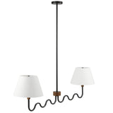 Saffron Squiggle 2-Arm Pendant Light in Walnut Black