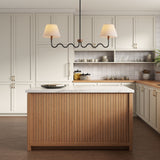 Saffron Squiggle 2-Arm Pendant Light in Walnut Black