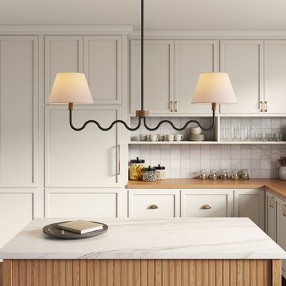 Sunlit Squiggle 2-Arm Pendant Light by Furniture for America