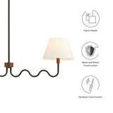 Saffron Squiggle 2-Arm Pendant Light in Walnut Black