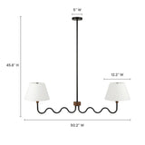 Saffron Squiggle 2-Arm Pendant Light in Walnut Black