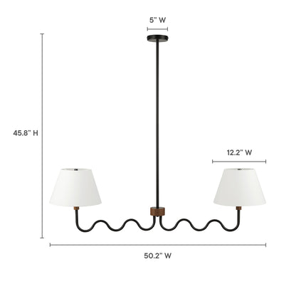 Sunlit Squiggle 2-Arm Pendant Light by Furniture for America