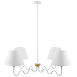 Saffron Squiggle 4-Arm Pendant Light in Natural White