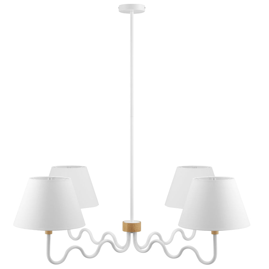 Saffron Squiggle 4-Arm Pendant Light in Natural White
