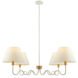 Saffron Squiggle 4-Arm Pendant Light in Natural White