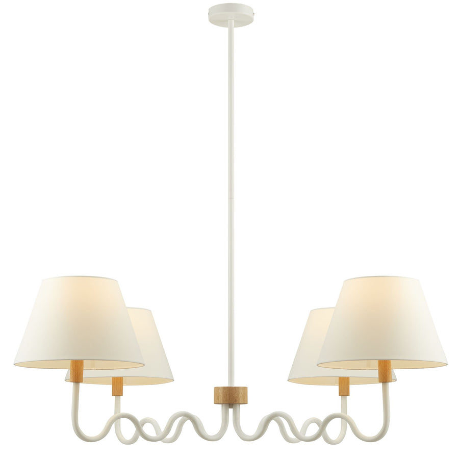 Saffron Squiggle 4-Arm Pendant Light in Natural White