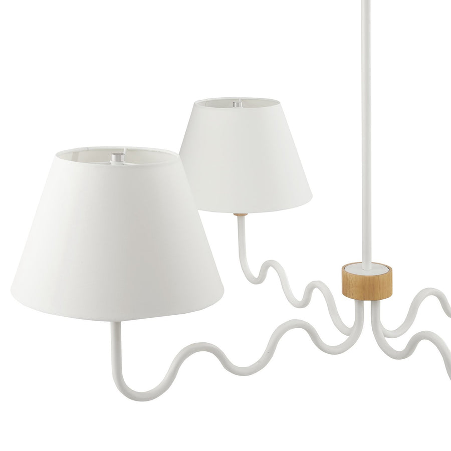Saffron Squiggle 4-Arm Pendant Light in Natural White