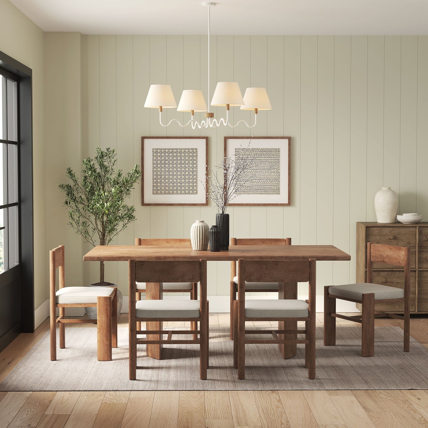 Sunlit Squiggle 4-Arm Pendant Light by Furniture for America