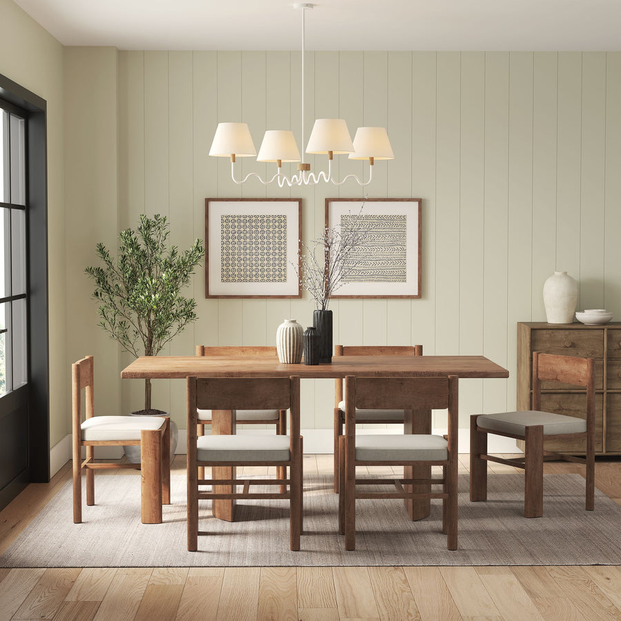Saffron Squiggle 4-Arm Pendant Light in Natural White
