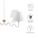 Saffron Squiggle 4-Arm Pendant Light in Natural White
