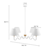 Saffron Squiggle 4-Arm Pendant Light in Natural White
