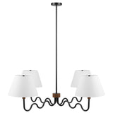 Saffron Squiggle 4-Arm Pendant Light in Walnut Black