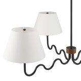 Saffron Squiggle 4-Arm Pendant Light in Walnut Black
