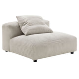 Reed 2-Piece Modular Corduroy Upholstered Sofa in Almond