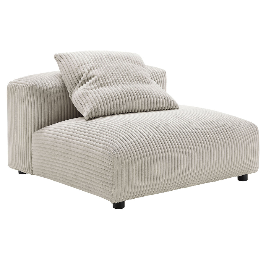 Reed 2-Piece Modular Corduroy Upholstered Sofa in Almond