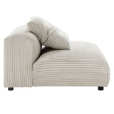Reed 2-Piece Modular Corduroy Upholstered Sofa in Almond