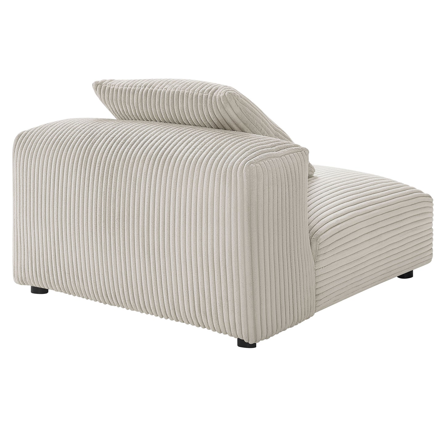 Solace Modular Corduroy Upholstered Armless Chair by Furniture For America