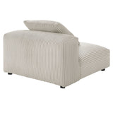 Reed Modular Corduroy Upholstered Armless Chair in Almond