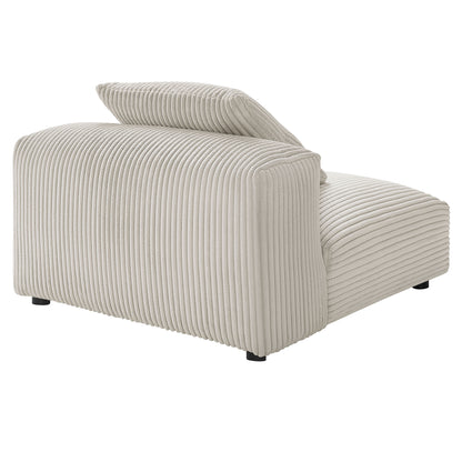 Solace Modular Corduroy Upholstered Armless Chair by Furniture For America