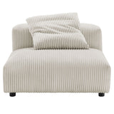 Reed 3-Piece Modular Corduroy Upholstered Sectional Sofa in Almond