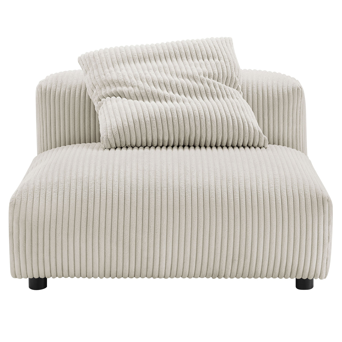 Solace 2-Piece Modular Corduroy Upholstered Sofa in Almond
