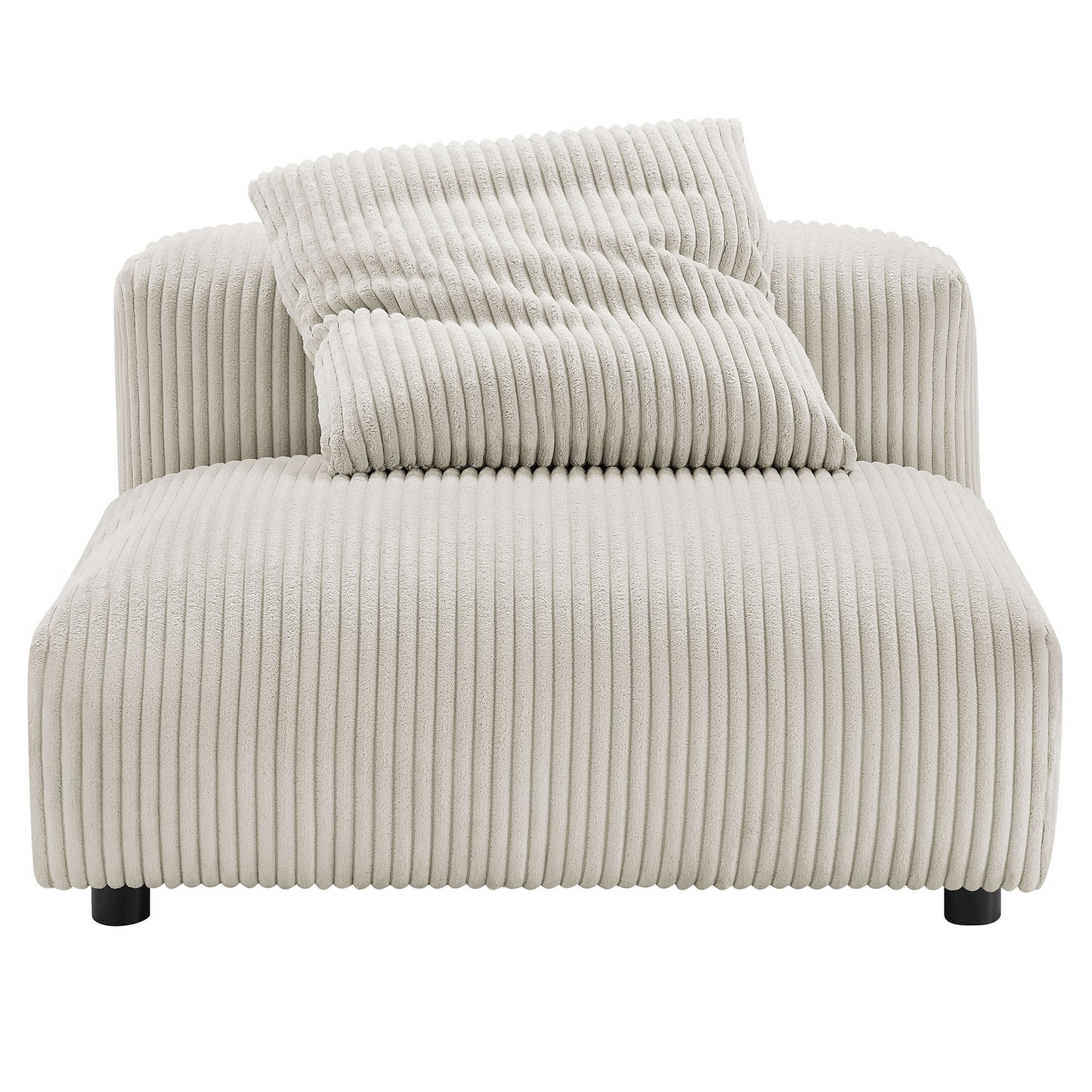 Reed 3-Piece Modular Corduroy Upholstered Sofa in Almond