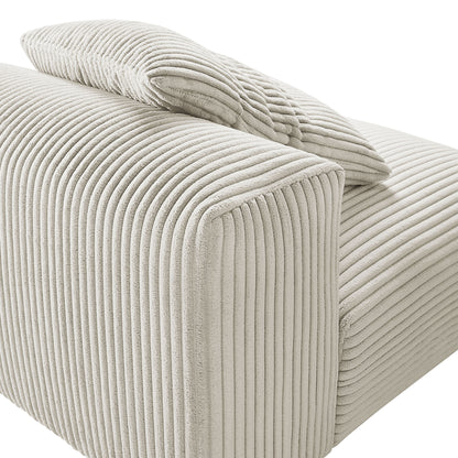 Solace Modular Corduroy Upholstered Armless Chair by Furniture For America