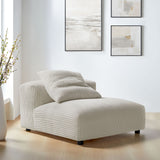 Reed Modular Corduroy Upholstered Armless Chair in Almond