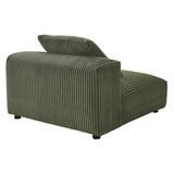 Reed Modular Corduroy Upholstered Armless Chair in Fern
