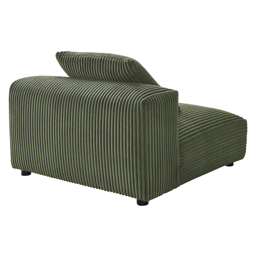 Reed Modular Corduroy Upholstered Armless Chair in Fern