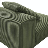 Reed Modular Corduroy Upholstered Armless Chair in Fern