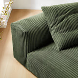 Reed Modular Corduroy Upholstered Armless Chair in Fern