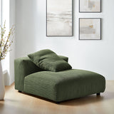 Reed Modular Corduroy Upholstered Armless Chair in Fern