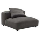 Reed Modular Upholstered Fabric Armless Chair in Charcoal