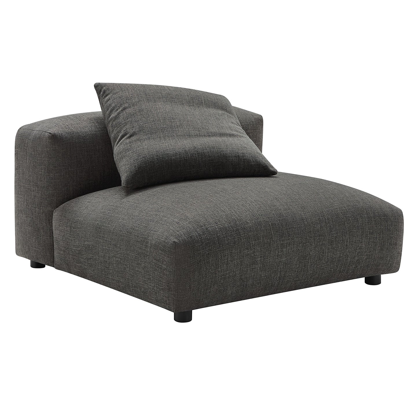 Reed 4-Piece Modular Upholstered Fabric Sectional Sofa With Ottoman in Charcoal