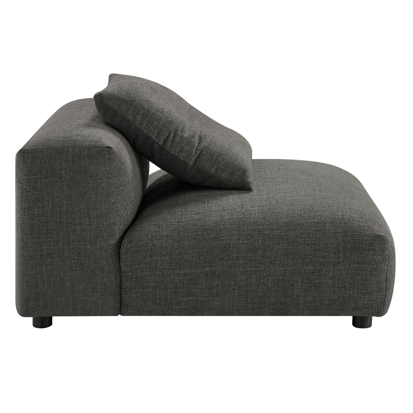Reed 4-Piece Modular Upholstered Fabric Sectional Sofa With Ottoman in Charcoal