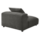 Reed Modular Upholstered Fabric Armless Chair in Charcoal