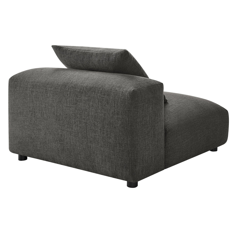 Reed Modular Upholstered Fabric Armless Chair in Charcoal