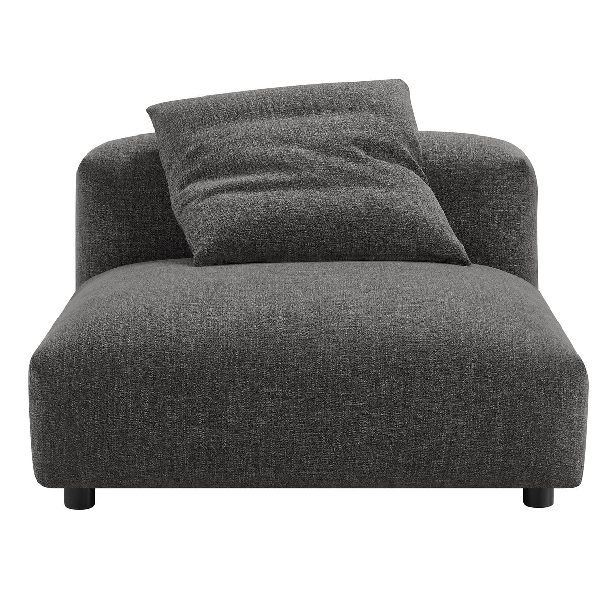 Solace 2-Piece Modular Upholstered Fabric Sofa in Charcoal
